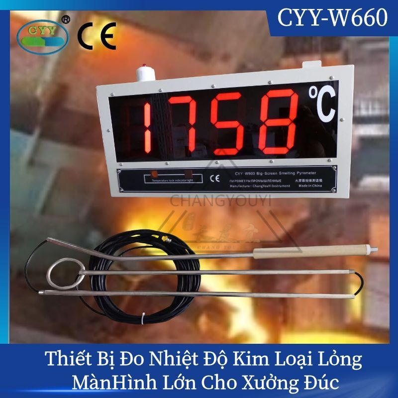 CYY-W600 Máy Đo Nhiệt Độ Gang Thép Nóng Chảy Trước Lò | Xưởng Đúc