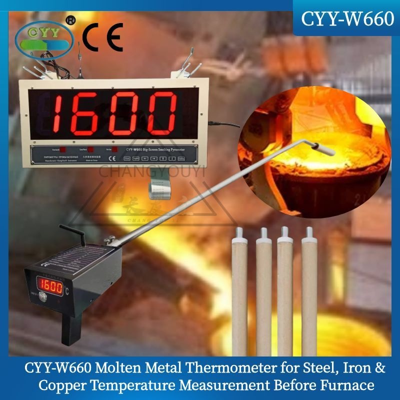 CYY-W660 Molten Metal Thermometer for Steel, Iron & Copper Temperature Measurement Before Furnace